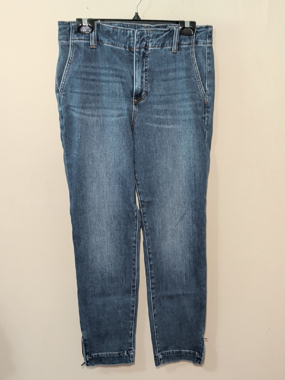 Kut from the Kloth Reese Straight Leg Jeans Zipper Hem Stretch Women's Size 12L